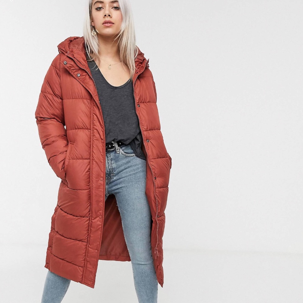 Only Petite Padded Coat in Rust (M)